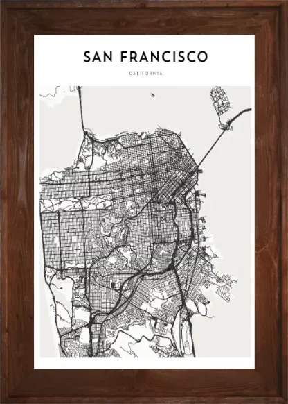 Framed San Francisco Map - Image 3