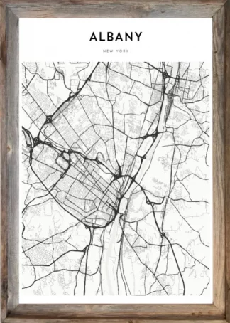 Framed Albany Map