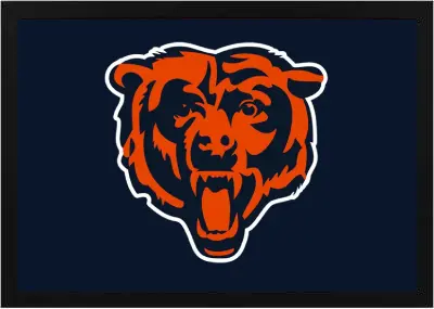 Framed Chicago Bears Flag 2 Framed Chicago Bears Flag Black