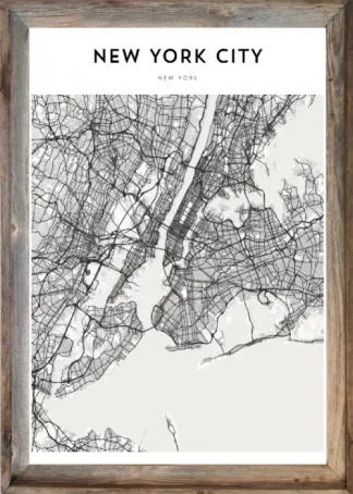 Framed New York City Map