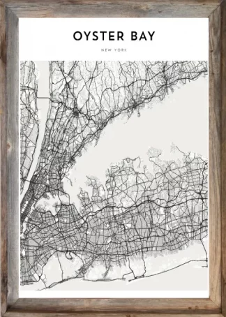 Framed Oyster Bay Map