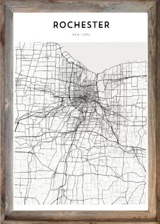 Framed Rochester Map
