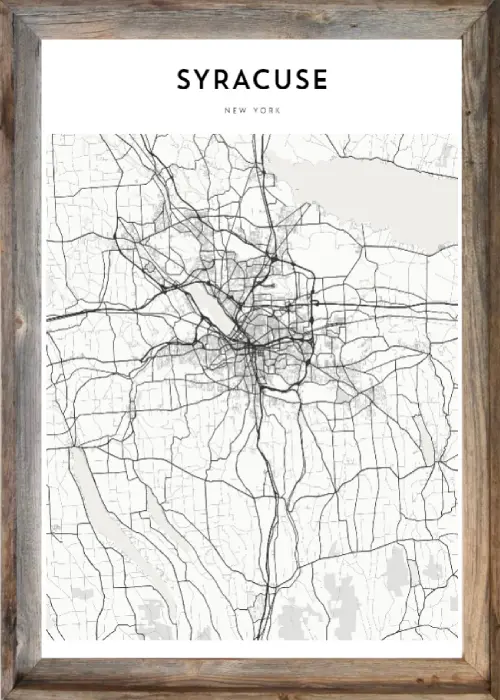 Framed Syracuse Map 1 Framed Syracuse Map