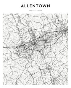 Framed Allentown Map 4 Allentown Map
