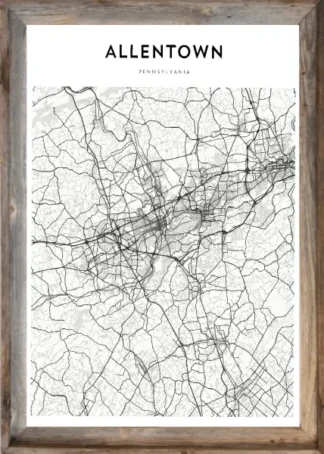 Framed Allentown Map
