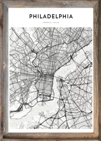Framed Philadelphia Map