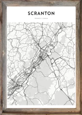 Framed Scranton Map