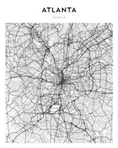 Framed Atlanta Map 4 Atlanta Map