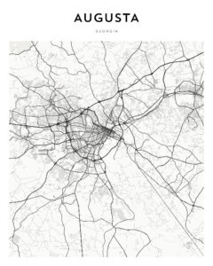 Framed Augusta Map 4 Augusta Map