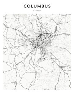 Framed Columbus Map 4 Columbus Map