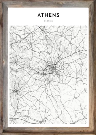 Framed Athens Map