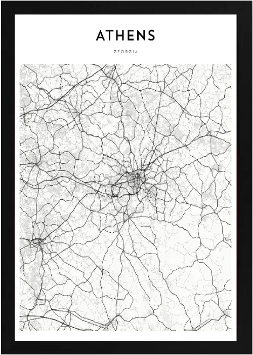 Framed Athens Map 2 Framed Athens Map - Image 2