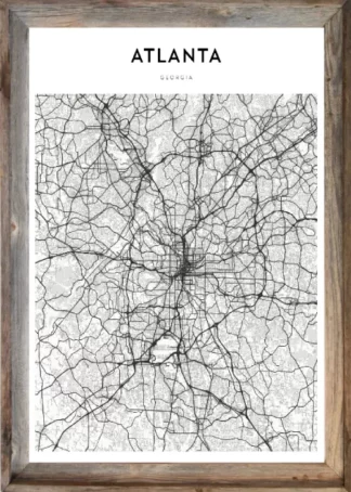Framed Atlanta Map