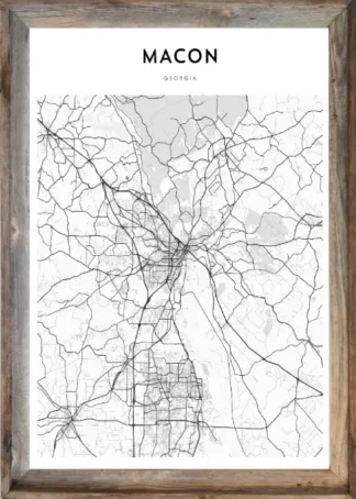Framed Macon Map