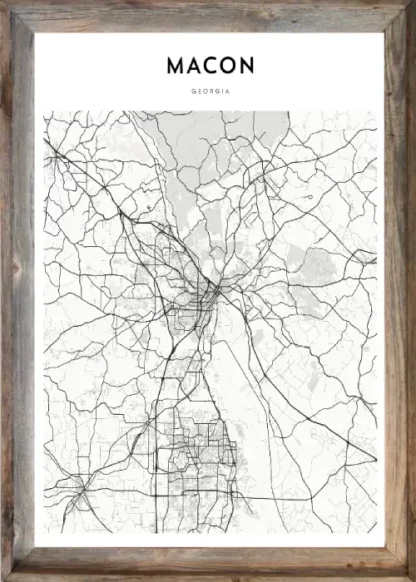 Framed Macon Map