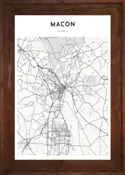 Framed Macon Map - Image 3
