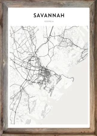 Framed Savannah Map