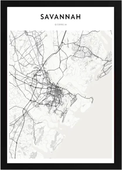 Framed Savannah Map - Image 2