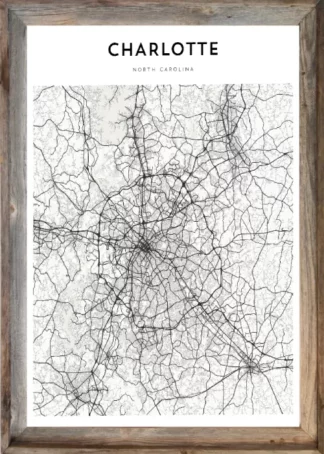 Framed Charlotte Map