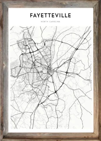 Framed Fayetteville Map