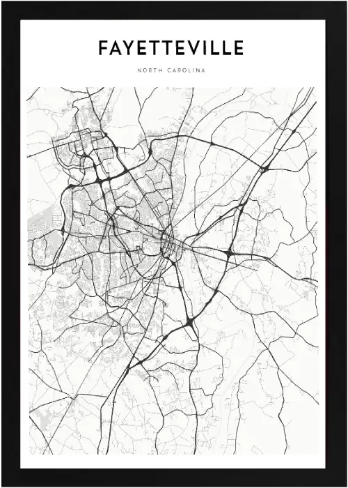 Framed Fayetteville Map 2 Framed Fayetteville Map - Image 2
