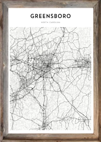 Framed Greensboro Map