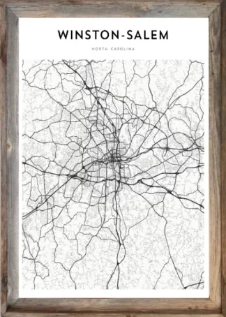 Framed Winston-Salem Map