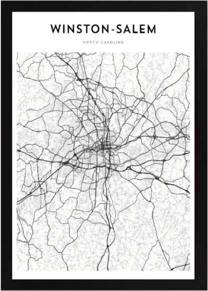 Framed Winston-Salem Map - Image 2