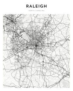 Framed Raleigh Map 4 Raleigh Map