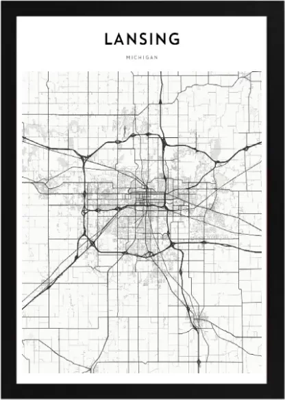 Framed Lansing Map - Image 2