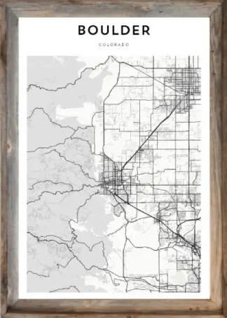 Framed Boulder Map