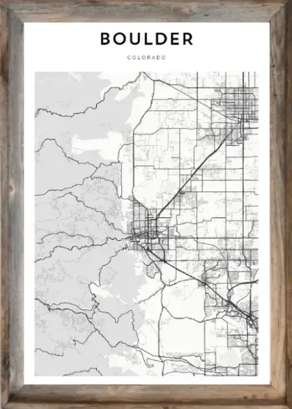 Framed Boulder Map