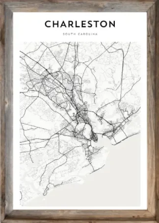 Framed Charleston Map