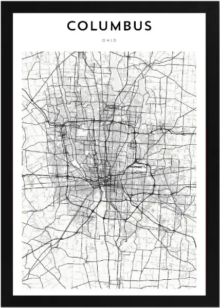 Framed Columbus Map 2 Framed Columbus Map - Image 2