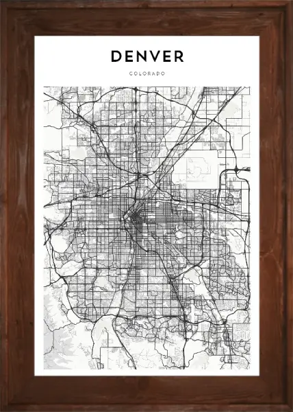 Framed Denver Map 3 Framed Denver Map - Image 3