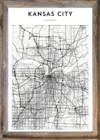 Framed Kansas City Map