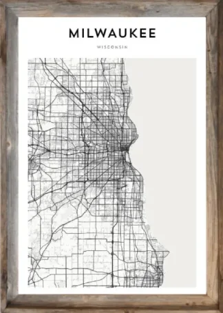 Framed Milwaukee Map