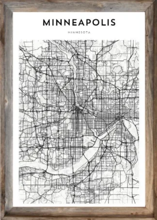 Framed Minneapolis Map