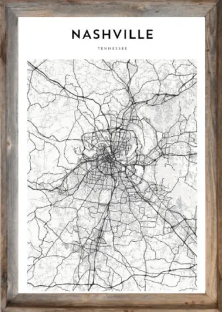 Framed Nashville Map