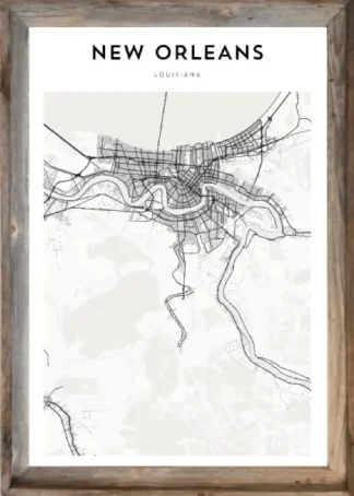 Framed New Orleans Map