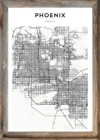 Framed Phoenix Map