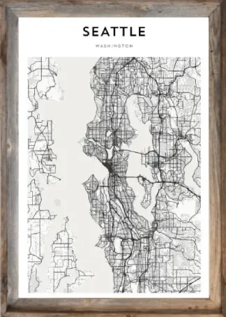 Framed Seattle Map
