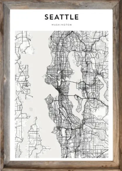 Framed Seattle Map