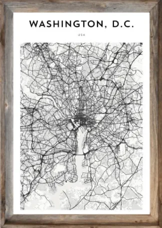 Framed Washington DC Map